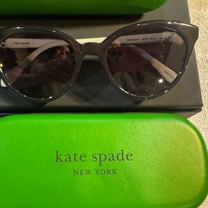 kate spade Black Cat-Eye Sunglasses with Dark Lenses